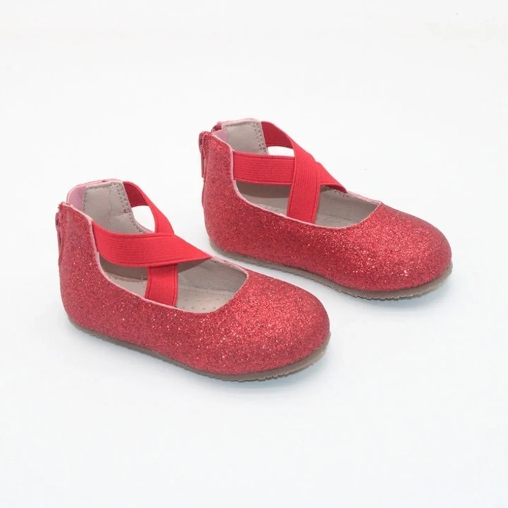 A Bear Co Red Glitter Ballet Flats Toddler Size 5